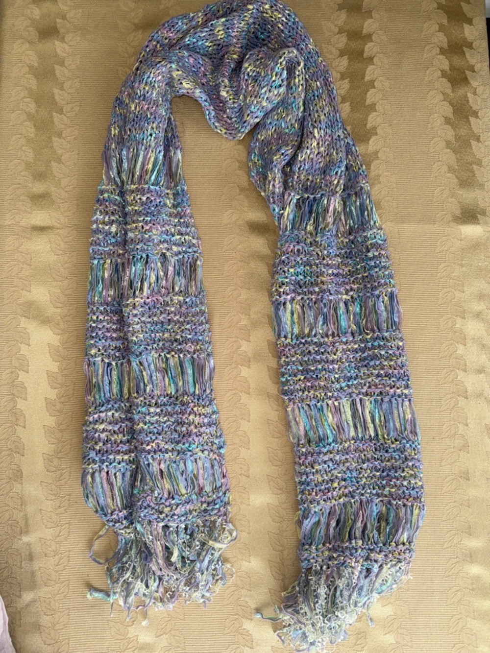 Handmade Multicolor Knit Scarf - Women's Accessory